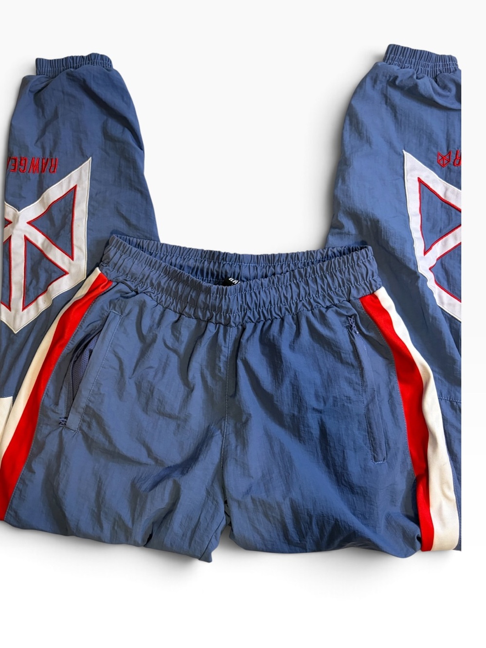 Rawgear Men’s Windbreaker Track Pants Blue Red White Size Small